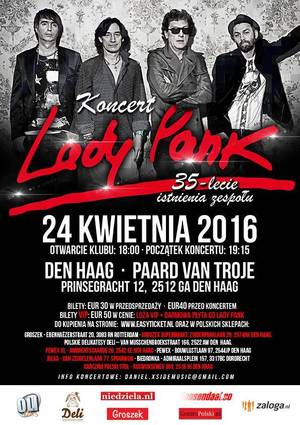 Koncert zespołu Lady Pank w Holandii- zaproszenie