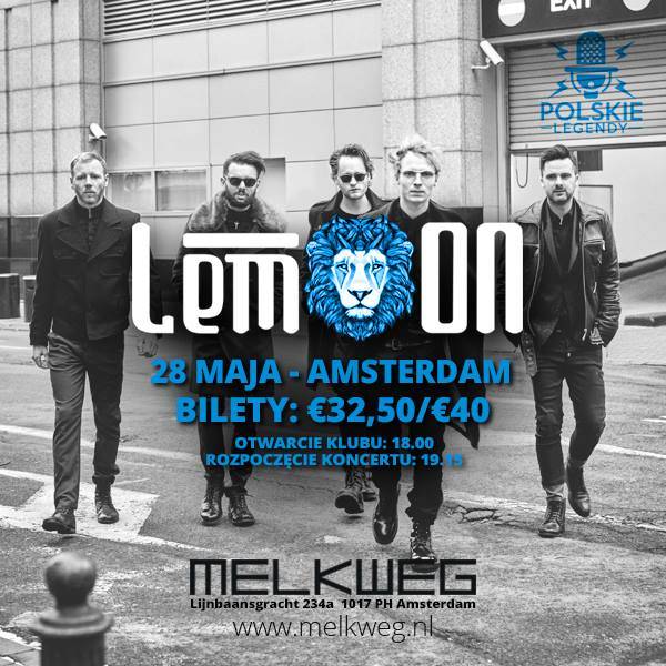 Koncert zespołu LemOn 28.05.2017 - Amsterdam Holandia klub Melkweg