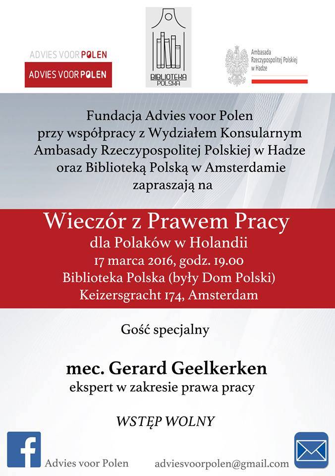 Z cyklu Porady eksperta tym razem Prawo Pracy w Holandii – zaproszenie