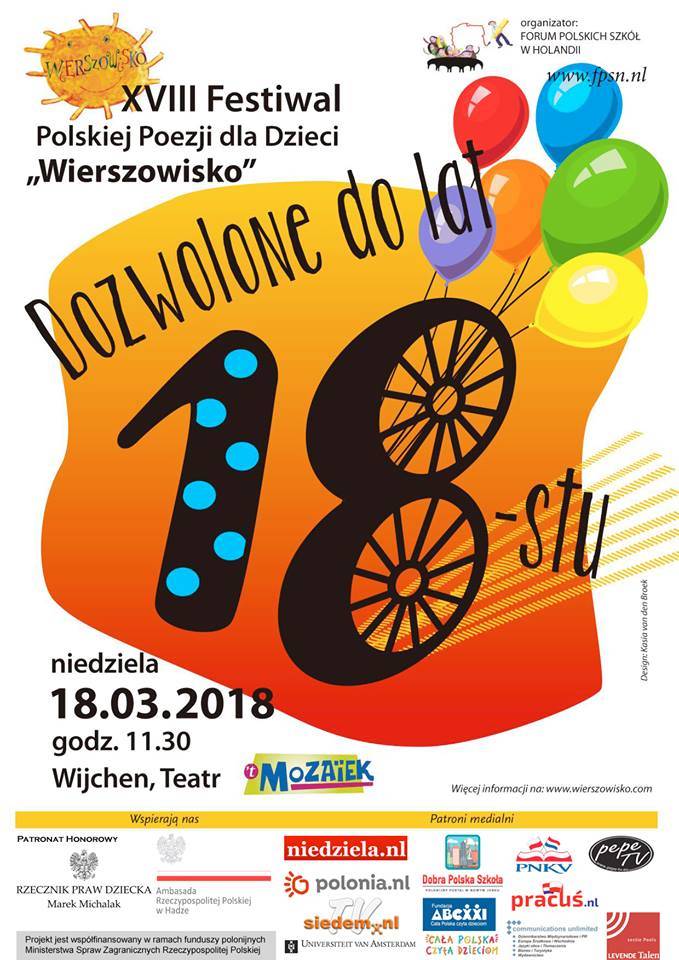 WIERSZOWISKO - XVIII Festiwal Polskiej Poezji dla Dzieci - DOZWOLONE DO LAT 18 - Wijchen, Holandia
